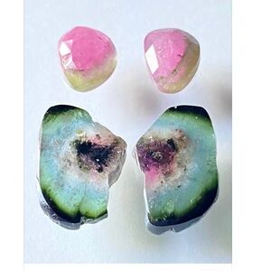 11.66ctw genuine watermelon tourmaline set